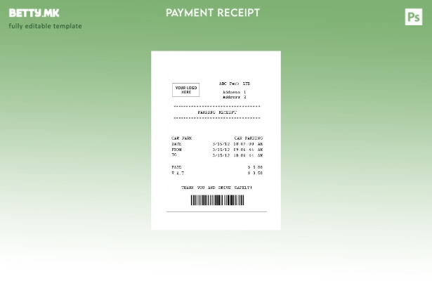 модерен стил Шаблон примерок за сметки за паркирање